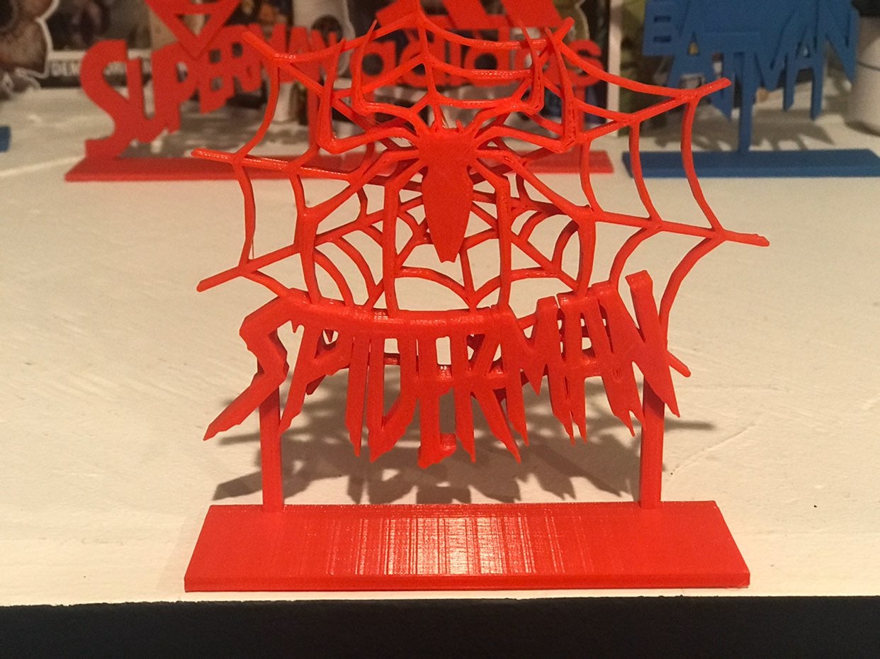 Spiderman With Web Display Sign Stand