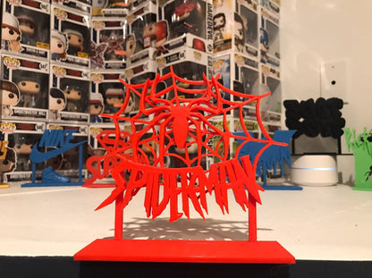 Spiderman With Web Display Sign Stand