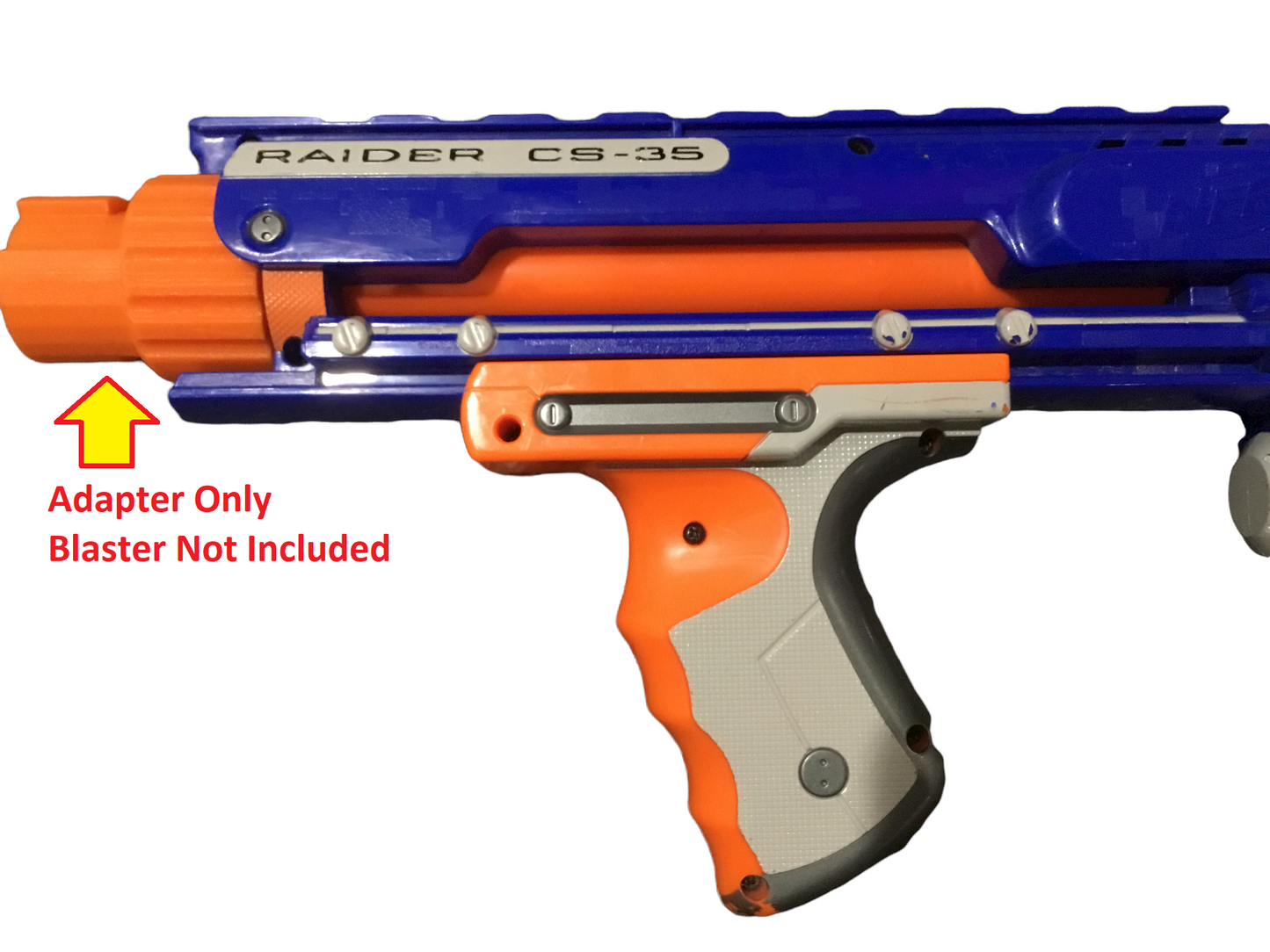 Extended Barrel Muzzle Brake Plate Adapter For Nerf Raider CS-35 Blaster Any Color