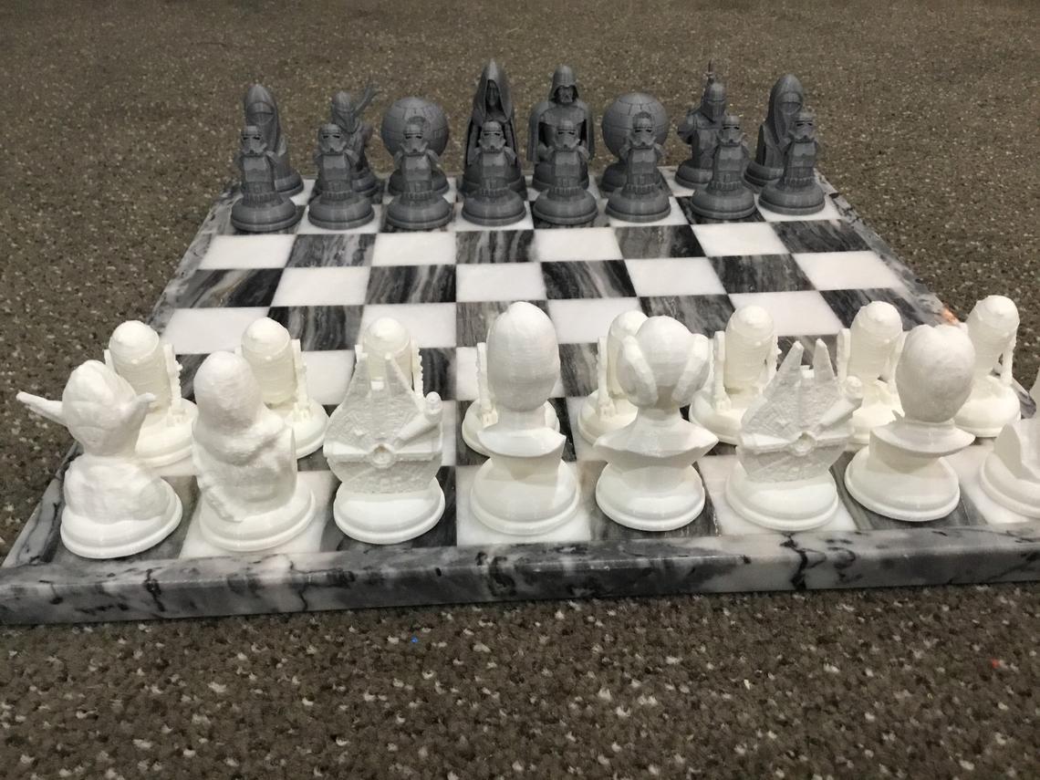 Star Wars (FAN ART) Chess Set Luke, Han, Darth Wader, Obi-Wan, Leia More!
