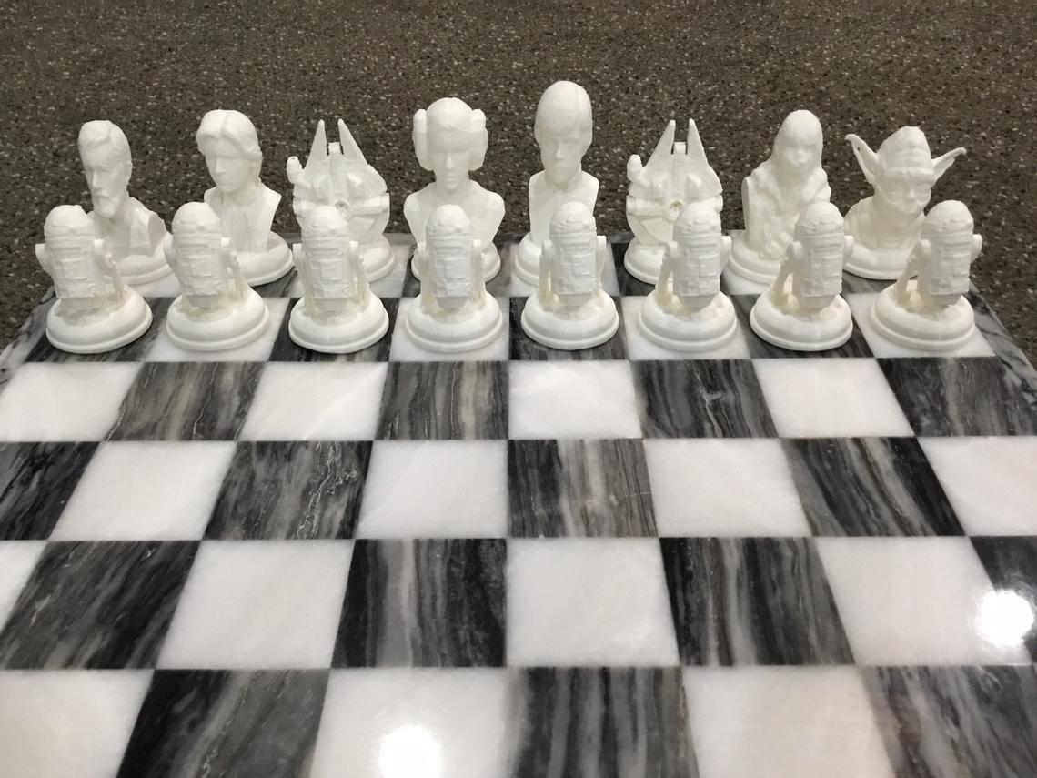 Star Wars (FAN ART) Chess Set Luke, Han, Darth Wader, Obi-Wan, Leia More!