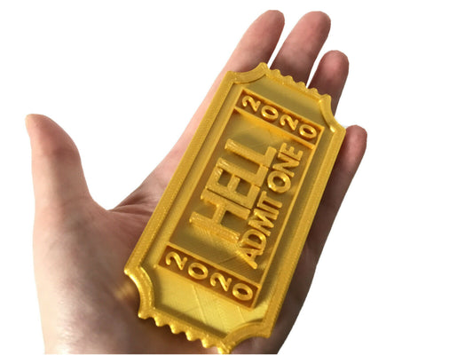 2020 Solid Ticket To Hell Perfect Gag Gift / Funny / 666 Display Token Stand /