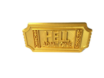 2020 Solid Ticket To Hell Perfect Gag Gift / Funny / 666 Display Token Stand /