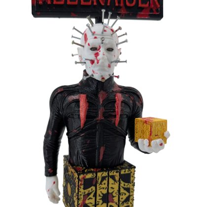 Hellraiser Pinhead Display 8”H Blood Splatter & Real Metal Nails Horror Art