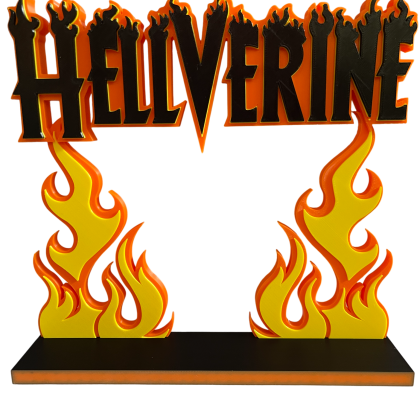 Hellverine Large Flame Collectors Display Sign Wolverine Hellfire Decor 10x10